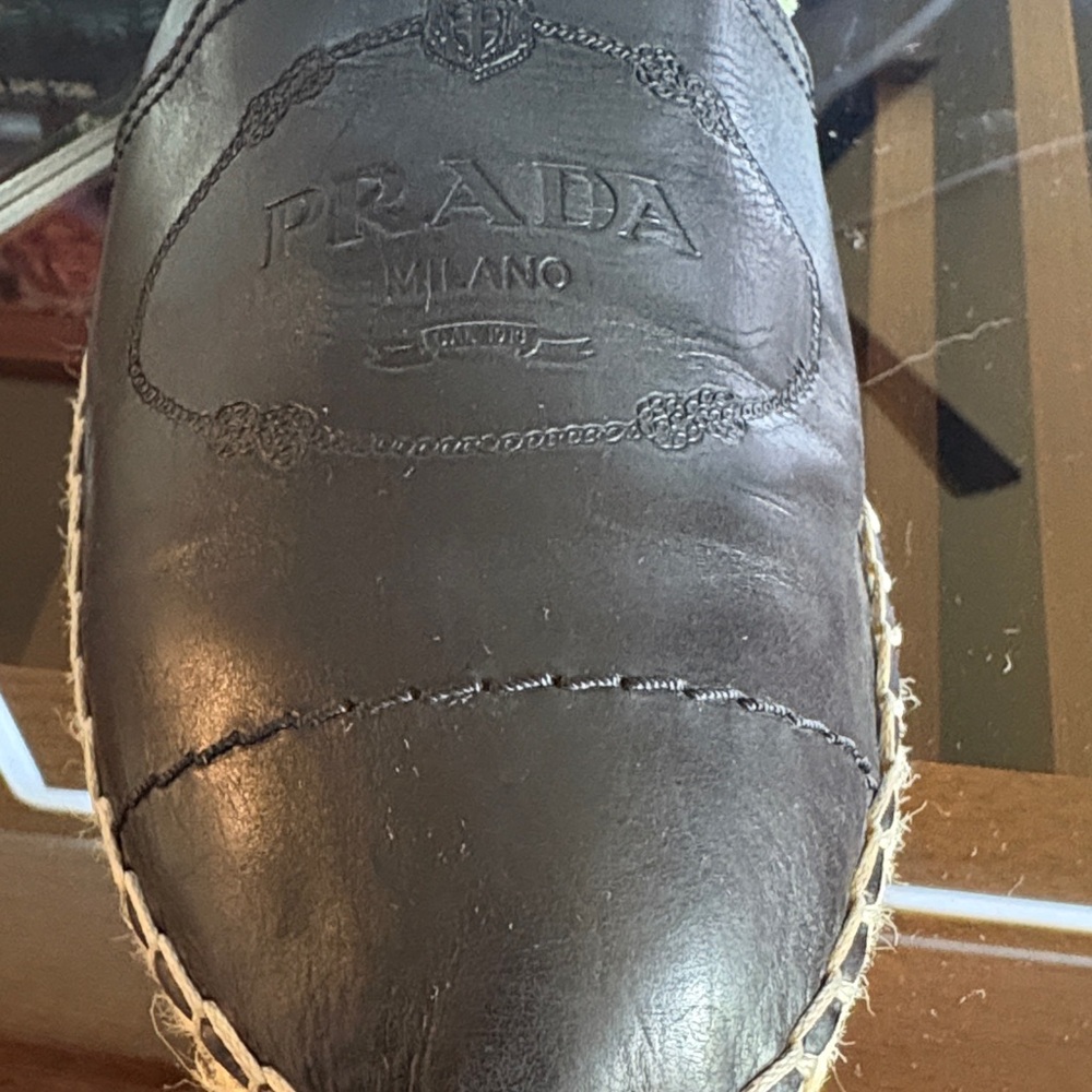 Prada espadilles black leather (size 39 EU) excellent condition worn twice
